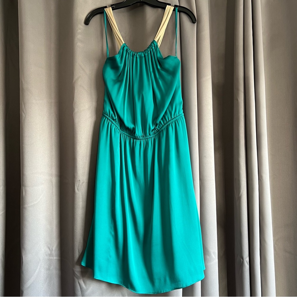 The Limited Teal Silky like fabric Mini dress
